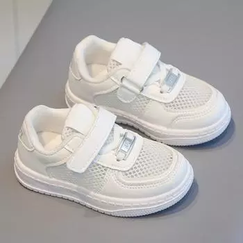 Повседневная обувь для детей 1–11 лет. Детская белая обувь. Дышащие кроссовки. Ажурная сетчатая обувь. 28