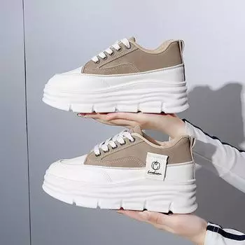 Повседневная обувь для ходьбы для женщин. Удобные кроссовки из искусственной кожи со шнуровкой на толстой платформе. Нескользящие теннисные кроссовки. Женские дышащие кроссовки для бега. 35 малиновый