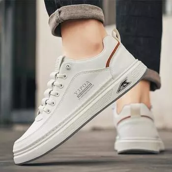 Повседневная обувь для мужчин, дышащие белые кроссовки, модные мужские теннисные туфли для вождения и ходьбы, офисные туфли на плоской подошве 39 чёрный