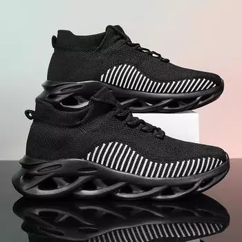 Повседневная обувь для мужчин Мягкие сетчатые дышащие кроссовки на плоской подошве Легкие модные спортивные теннисные туфли на шнуровке для мужчин 39 белый