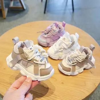 Повседневная обувь для папы для девочек, мягкая подошва, сетчатая детская обувь, весенние и осенние туфли для мальчиков, спортивная обувь для малышей 16