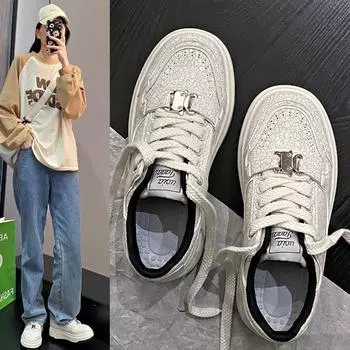 Повседневная обувь для женщин на толстой подошве, спортивная белая обувь для женщин 35