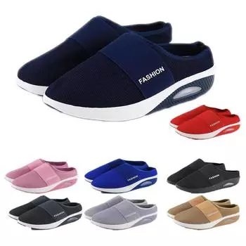 Повседневная обувь для женщин, сетчатые дышащие нескользящие сандалии на платформе для дам, прогулочные тапочки на открытом воздухе, обувь без шнуровки 35 хаки