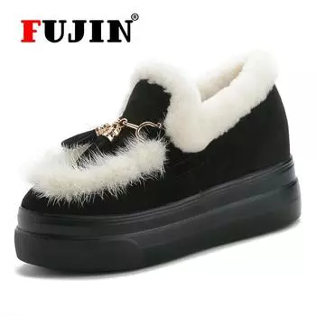 Повседневная обувь Fujin, женские парусиновые кроссовки с вырезами, дышащие женские туфли на платформе на плоской подошве 34 чёрный