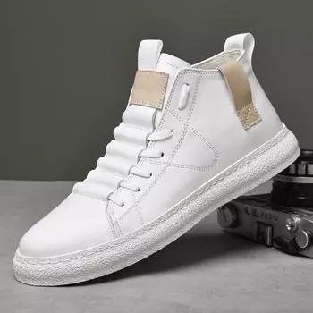 Повседневная обувь из натуральной кожи для мужчин, роскошные брендовые нескользящие кроссовки для отдыха на открытом воздухе, модная обувь для отдыха и прогулок, мужская вулканизированная обувь 37