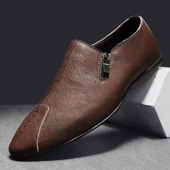 Повседневная обувь из натуральной кожи для мужчин. Роскошные брендовые мужские мокасины. Дышащие туфли для вождения без застежек. Удобная итальянская обувь. 38