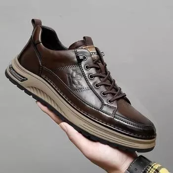 Повседневная обувь из натуральной кожи для мужчин, мужские кроссовки, новые модные вулканизированные мужские туфли, удобная универсальная мужская обувь для скейтбординга 38