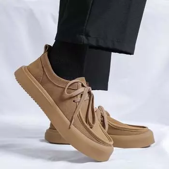 Повседневная обувь из натуральной кожи для мужчин Модный минималистичный дизайн Уличная мода Вечеринка Повседневная офисная качественная молодежная обувь 38 коричневый