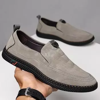 Повседневная обувь из натуральной кожи для мужчин, прогулочная обувь на плоской платформе, обувь для активного отдыха, лоферы, дышащие кроссовки zapatos hombre 6 чёрный