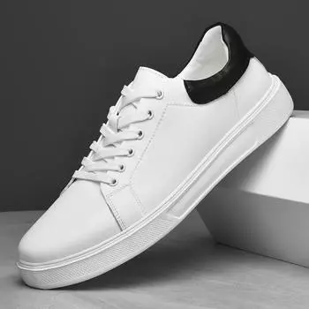 Повседневная обувь из натуральной кожи для мужчин, легкие мужские кроссовки, новое поступление, обувь для скейтбординга, удобные мужские туфли со шнуровкой и вулканизацией 37