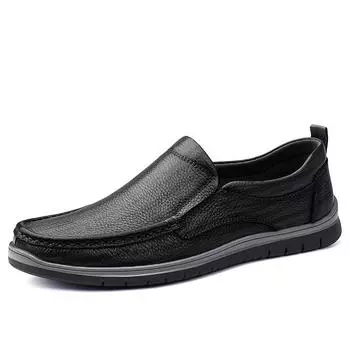 Повседневная обувь из воловьей кожи с верхним слоем, обувь из натуральной кожи, мужская деловая обувь из коровьей кожи, мужская кожаная обувь в британском стиле 38 чёрный