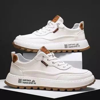 Повседневная обувь Лоферы Спорт и отдых Кожа Мужские кроссовки Скейтборд Мягкие и удобные Износостойкие Модные Универсальные 39 чёрный