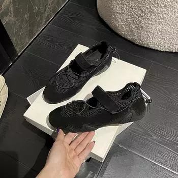 Повседневная обувь Мэри Джейн женская обувь лето новая мягкая подошва спортивная обувь женская универсальная на плоской подошве одинарная обувь сандалии 35