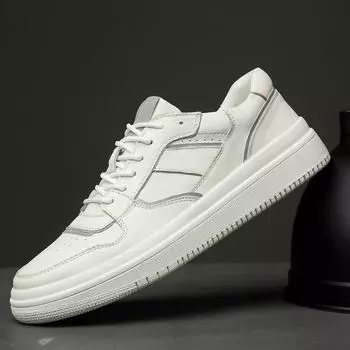 Повседневная обувь Мужская на шнуровке Модная плоская дизайнерская мужская обувь из натуральной кожи белая мужская обувь для отдыха Мужская обувь 6.5