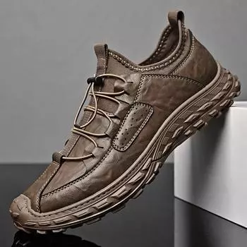 Повседневная обувь. Мужская новая модная универсальная нескользящая дышащая спортивная рабочая обувь с одной педалью и мягкой подошвой. 38 хаки