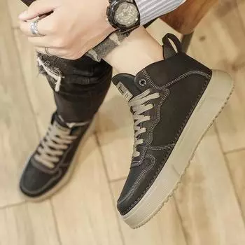 Повседневная обувь мужская обувь нишевая корейская версия модная универсальная обувь для серфинга в стиле Гонконга ретро студенческая уличная съемка повседневная спортивная обувь 39 чёрный