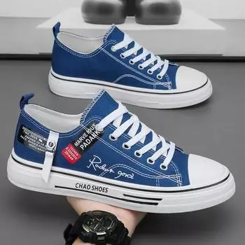 Повседневная обувь Мужская парусиновая обувь Мужские кроссовки Дышащая мужская спортивная обувь Черная тканевая обувь Trend Letter Мужская обувь Низкие кроссовки 39 чёрный