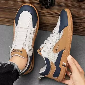 Повседневная обувь мужская с низким верхом из сетчатой ткани, дышащая, крупная сетка, корейская версия, летняя молодежная модная обувь на шнуровке, обувь Doudou 39