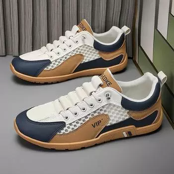 Повседневная обувь мужская с низким верхом из сетчатой ткани, дышащая, крупная сетка, корейская версия, летняя молодежная модная обувь на шнуровке, обувь Doudou 39
