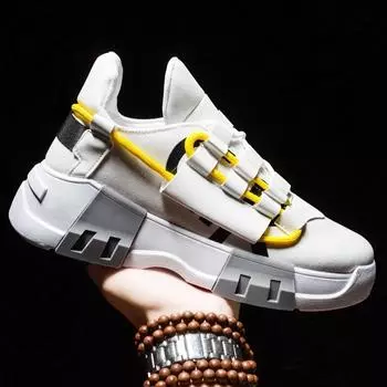 Повседневная обувь Мужские кроссовки Дышащая платформа Мужские прогулочные туфли на плоской подошве 2024 Модные скейтбордисты Мужские вулканизированные туфли Теннисные туфли мужские 39 чёрный