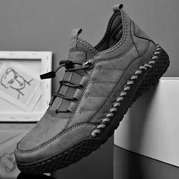 Повседневная обувь, мужские новые нескользящие универсальные дышащие кроссовки ручной работы с мягкой подошвой и одной педалью, уличные модные кроссовки 38 серый