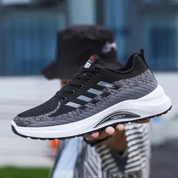 Повседневная обувь, новая дышащая мягкая подошва, модная мужская обувь, тренд, корейская версия, спортивная обувь, студенческие летающие вязаные кроссовки 39