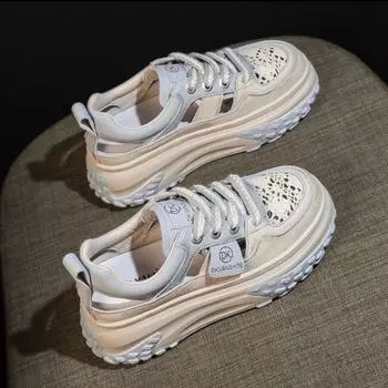 Повседневная обувь Новые летние модные универсальные женские туфли на платформе сетчатые дышащие студенческие спортивные туфли 35 синий