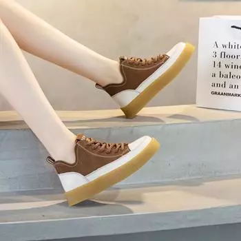 Повседневная обувь одинарные туфли с круглым носком туфли с толстой подошвой 35 чёрный