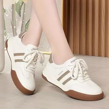 Повседневная обувь Retro Dexun для женщин, новая женская обувь на весну и осень, универсальная спортивная обувь на шнуровке белого цвета 35