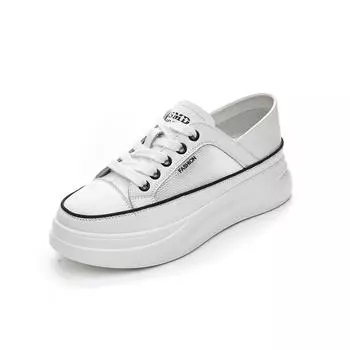 Повседневная обувь с увеличением роста из мягкой кожи, дышащая, одинарная, удобная и легкая обувь на платформе 35 белый