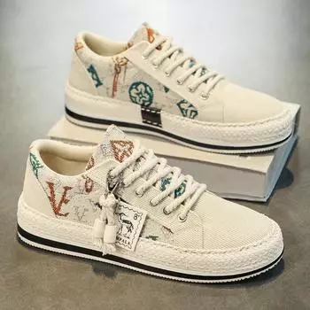 Повседневная обувь, удобная однопедальная обувь, мужская обувь, обувь для рыбаков, подходящая по цвету, повседневная обувь из парусины 2024 года, новинка лета 39 зелёный