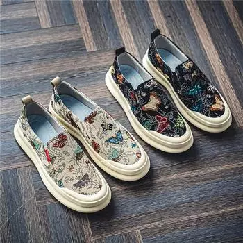 Повседневная обувь в британском стиле для мужчин, дышащие прогулочные кроссовки, модная парусиновая обувь на плоской подошве, мужские летние лоферы в уличном стиле 39 белый