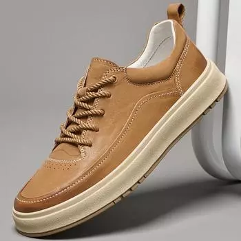 Повседневная обувь в британском стиле, тренд, лето, новая мягкая подошва, ретро, легкие низкие деловые кожаные туфли, хулиганские, красивые уличные туфли 39 светло-коричневого