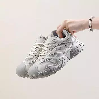 Повседневная обувь в стиле панк на толстой подошве для девочек 35 бежевый