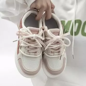 Повседневная обувь в стиле ретро, женская летняя дышащая универсальная обувь в сетку, оригинальная нишевая женская обувь, туфли для досок 35 розовый