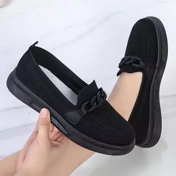 Повседневная обувь Женская мода сетчатые дышащие туфли на плоской подошве Женские удобные легкие носки-кроссовки Женские мокасины Zapatillas Muje 36 розовый