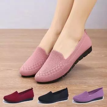 Повседневная обувь, женские летние сетчатые дышащие туфли на плоской подошве, женские удобные легкие кроссовки, носки, женские лоферы без шнуровки 41 чёрный