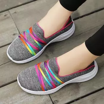 Повседневная обувь, женские осенние дышащие туфли на плоской подошве с сеткой, женская удобная легкая рабочая обувь, лоферы без шнуровки, женская прогулочная обувь EU:35 чёрный