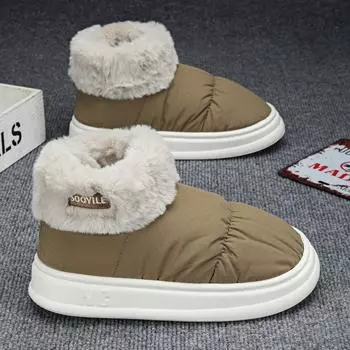 Повседневная обувь Зимняя толстая подошва Гибкая круглая носовая часть Уличная обувь Сохраняет тепло Удобная Износостойкая Нескользящая Универсальная 36-37 синий