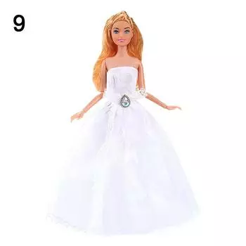 Повседневная одежда для девочек, костюмы, одежда, новейшие кукольные цветочные платья 2024 года, кукольное свадебное платье 30 см для куклы 9