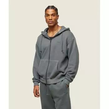 Повседневная одежда GYMSHARK Свободная толстовка с капюшоном на молнии Темно-бирюзовый A1B6M TBNH