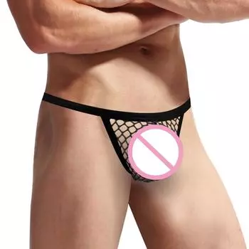 Повседневная одежда Мужские сетчатые стринги TBack нижнее белье из дышащей ткани