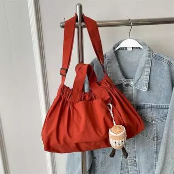 Повседневная однотонная холщовая сумка-тоут, модные сумки для модных универсальных сумок на плечо с завязками бежевый