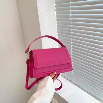 Повседневная однотонная сумка через плечо женская летняя 2024 новая повседневная сумка на новый модный простой мессенджер маленькая квадратная сумка белый