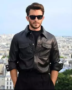 Повседневная официальная рубашка ручной работы из натуральной мягкой кожи ягненка, стильная черная мужская рубашка XS чёрный