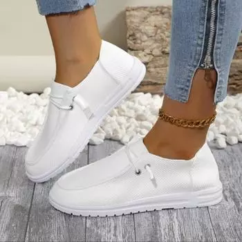 Повседневная парусиновая обувь Lazy People Step on Женская обувь 35 белый