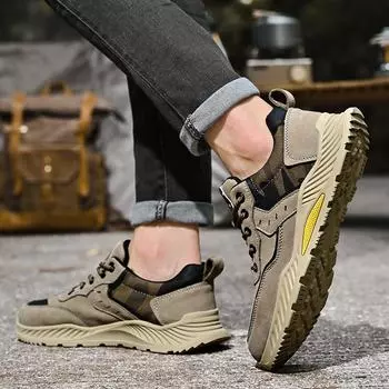 Повседневная походная обувь ручной работы, модная мужская обувь на плоской подошве, мужская обувь, повседневная обувь для вождения из натуральной кожи 38 серый