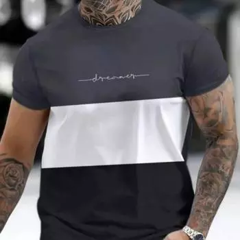 Повседневная полосатая футболка с 3d принтом для мужчин, топы с короткими рукавами, футболки большого размера, пуловер с круглым вырезом, уличные мужские рубашки, футболка, летняя одежда S