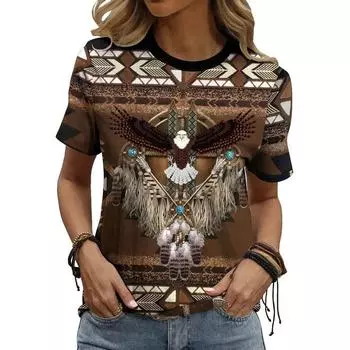 Повседневная полосатая пляжная футболка высокого качества с короткими рукавами и круглым вырезом, женская футболка с 3D-принтом XS