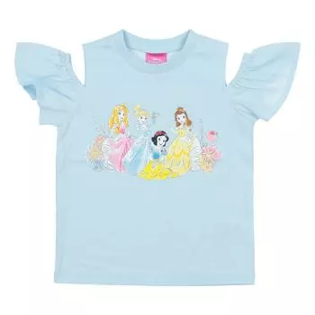 Повседневная принцесса с разрезом на плече и коротким рукавом Одежда для девочек и детей Саксофон [Disney] Футболка детская